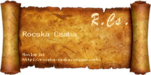 Rocska Csaba névjegykártya